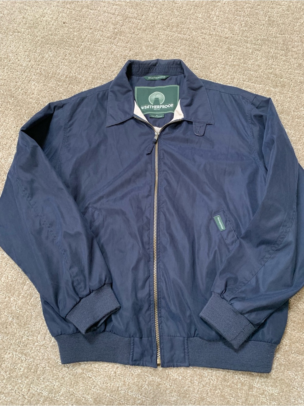 Weatherproof Men's Navy Bomber Jacket with Zip